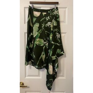 COS DRAPED ASYMMETRIC MIDI SKIRT